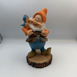 Disney Snow White and the Seven Dwarves 9" Garden Statue - Happy